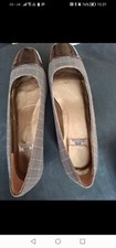 Hb espana heel shoes tweed brown patent rare find 39. 5 40 or uk 7