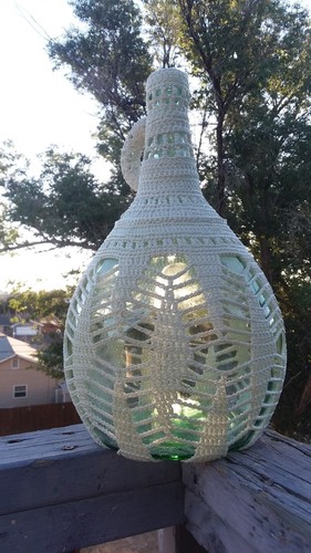 Vtg demijohn handmade crochet - handmade,