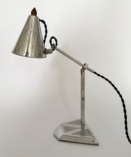 Early French Pirouett Groom desk lamp 1930 adjustable chromed fully refurbished