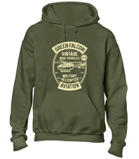 GREEN FALCON HELICOPTER HOODY HOODIE FLYING AVIATION FAN DESIGN COOL GIFT 