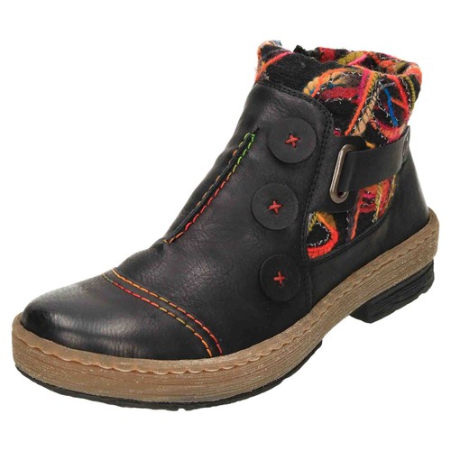 Rieker black ankle boots - boots, flat