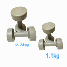Set Of 1.1 & 2.3KG Dumbbell Weights Ladies Home Gym Fitness Workout Grey -DENTED