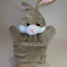 The Puppet Company Rabbit Children's Hand Puppet Grey White Big Ears Soft Toy GC