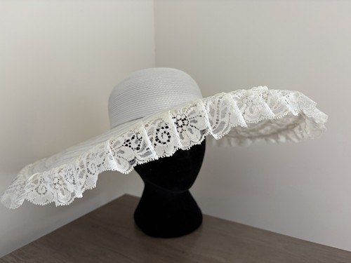 Vintage wedding hat wide - wedding,