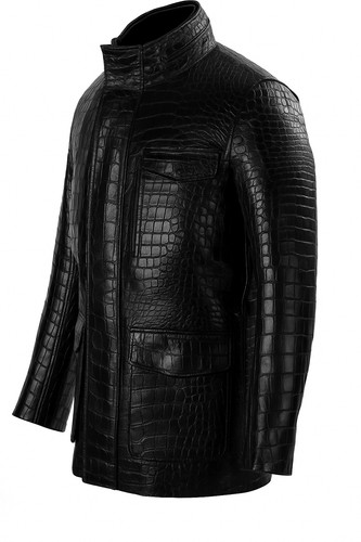 Men crocodile embossed - crocodile, black