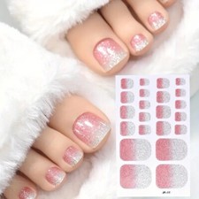 Nail Art Sparkling Spring Summer Toe Nail Wraps Full Cover Polish Stickers JF17