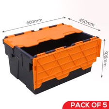 5 x Plastic Crates Storage Box