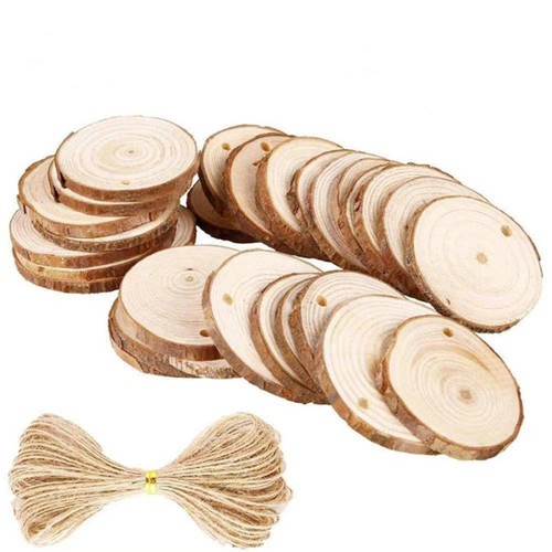 50pcs wood slices - wood, round