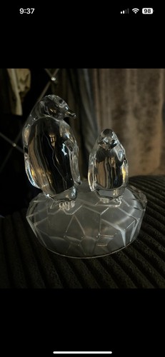 Glass penguin statue - penguin,