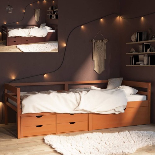 Modern bed frame with drawers - bed,