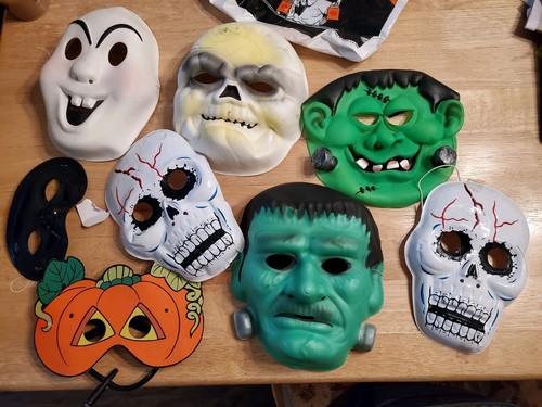 Vintage halloween masks lot - masks,