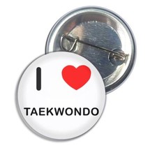 Taekwondo I Love Heart Button