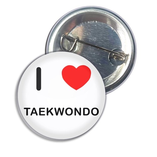 Taekwondo love heart button - i,