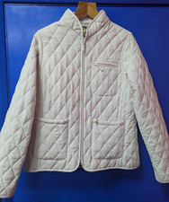 Womens John Partridge Quilted White Jacket Size S Small Hand Made Vintage