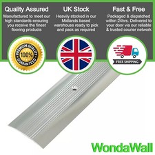 Carpet Cover Door Bar Trim Metal Threshold Strip 0.9m or 2.7m Silver Chrome