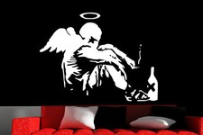 Banksy Graffiti 'Fallen Angel' Art Wall Stickers Decal ! FREE P&P! 35 COLOURS !