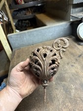 Antique Old Round Oak Parlor Wood Stove Ornate Topper Finial Urn Cast Iron Parts