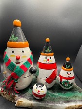 Vintage Snowman 4 Nesting