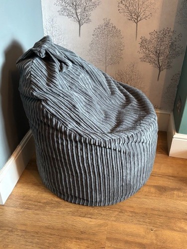 Plush cord beanbag chair - beanbag,
