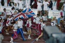 British athletes running with
