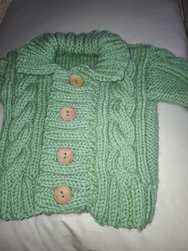 Baby aran cardigan and hat - aran,