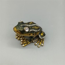 Gold & Green Enamel Frog