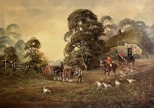 Vintage Oil Painting Hunting