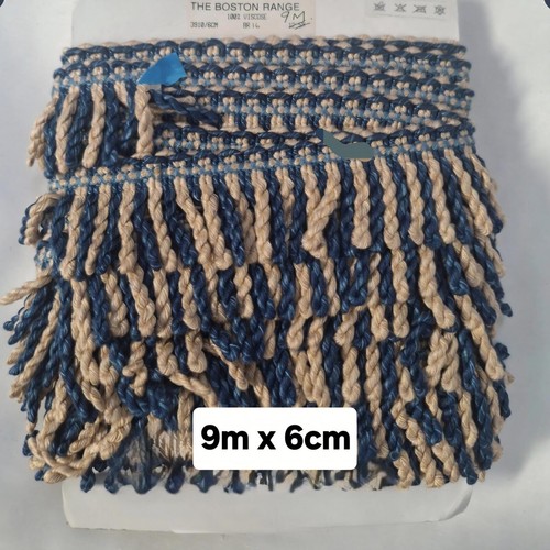 Metres blue beige - blue, viscose