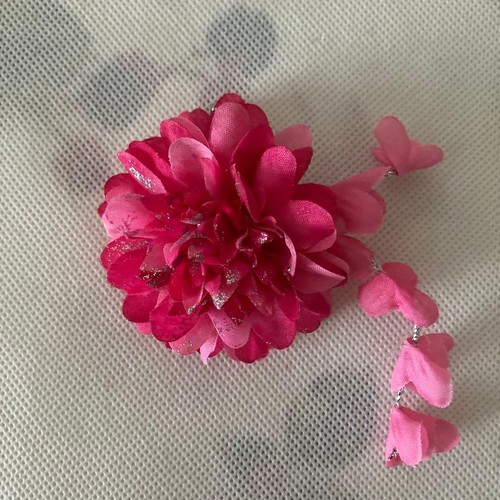 Pink flower dog - dog, hair