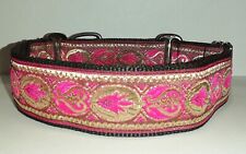 Martingale Dog Collar Pink Gold Greyhound Lurcher Saluki Whippet Podenco