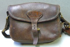 VINTAGE ENGLISH LEATHER CARTRIDGE BAG