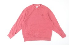 Levi's Men Pink Cotton Crew Neck Relaxed Fit Sweatshirt Size L