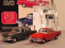 CORGI VANGUARDS 1:43 FORD CLASSIC & CAPRI SET GOODWOOD GREEN & MONACO RED CL1002
