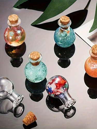 Tiny mini glass bottles with - tiny,