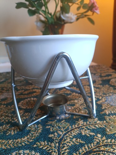 Vintage ceramic fondue warmer - ceramic,