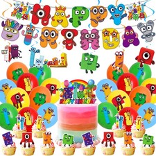 Numberblocks Theme Kids Baby Birthday Party Decoration Banner Balloon Supplie