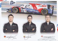 Coletti, Leal, Wirth Hand Signed Le Mans Promo Card 2016 WEC SMP Racing.