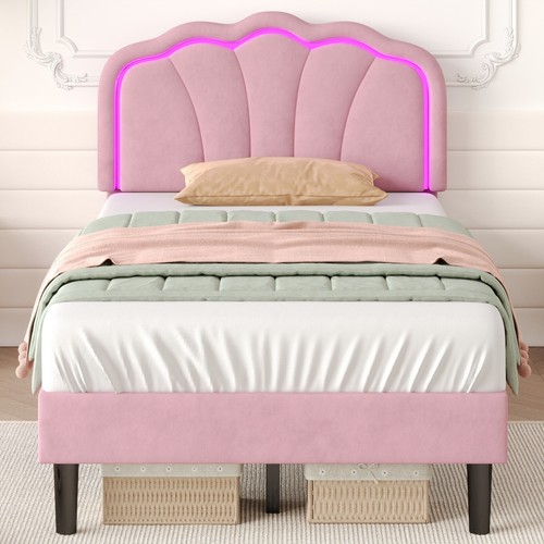 Upholstered single bed frame - bed,