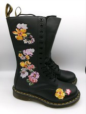 Dr Martens 1914 Vonda II Black Floral Embroidered Boots UK 5 EU 38