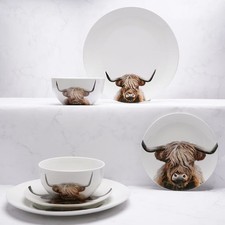 Highland Cow 12 Piece Dinner