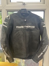 Frank Thomas Venom Leather Jacket Black Size Large With Back Plate