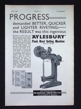 Original WWII Advert – Aylesbury Flush Rivet Setting Machine, April 5, 1940