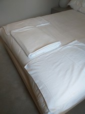 The Lyndon Company King size duvet cover set 100% cotton white Ribbed