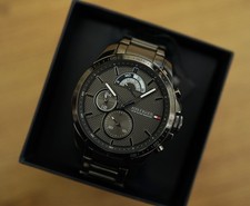 Tommy Hilfiger Gunmetal Grey Stainless Steel Mens Watch 1791347 RRP £199