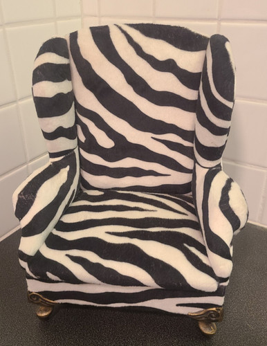 Vtg jewelry box tall zebra - vtg,