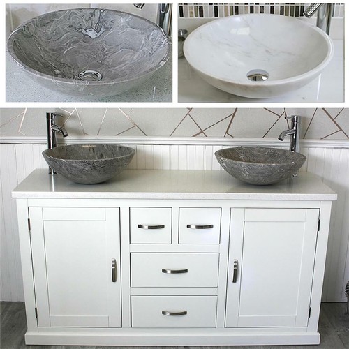 White bathroom double vanity - bathroom,