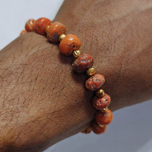Italian orange coral - italian, bracelet