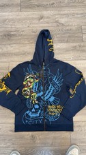 Ed Hardy Navy Zip Up Hoodie