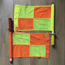 Touchline Flags Referees Linesman Flags Rubber Handles Vintage Rare Football