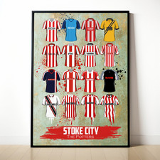 Stoke City Painted Shirt A4 Framed Print